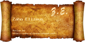 Zahn Elizeus névjegykártya